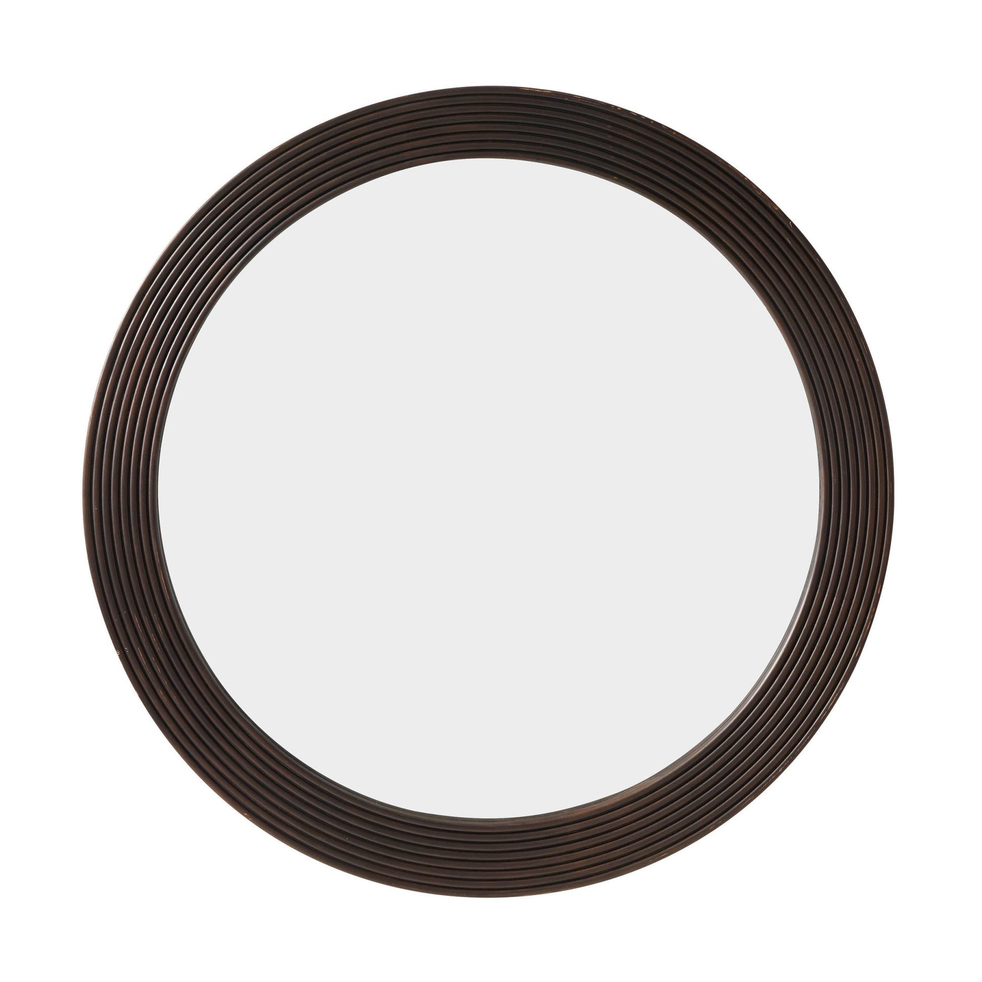 Cyrus Circle Wood Mirror - Walnut - DUSK