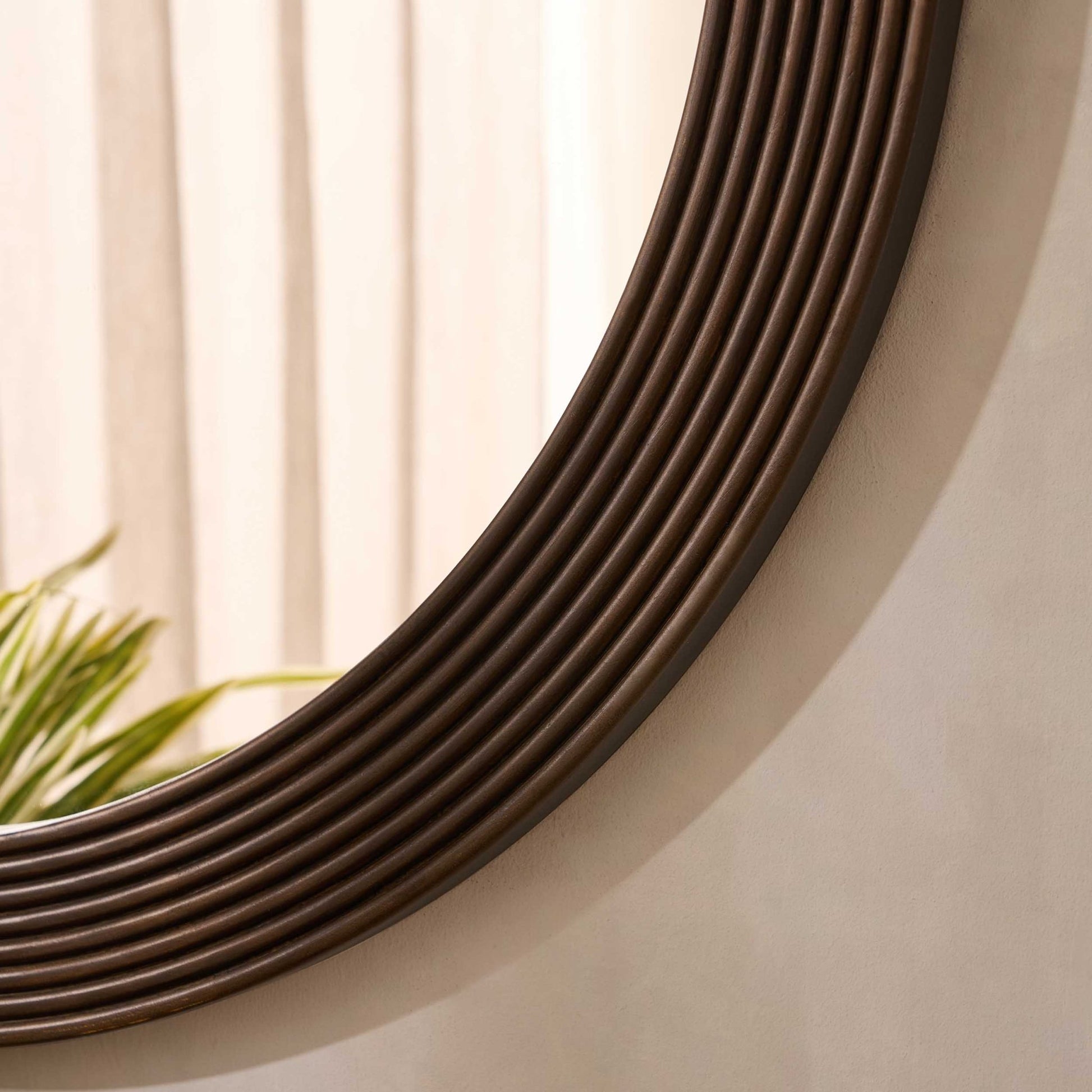Cyrus Circle Wood Mirror - Walnut - DUSK