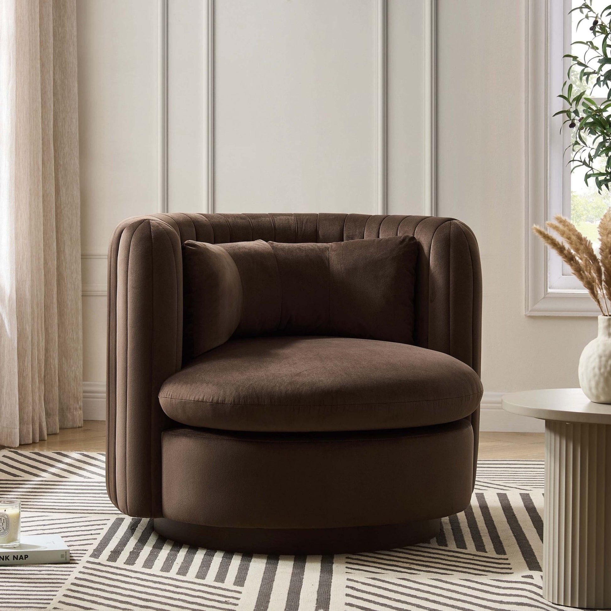 Daisy Round Accent Chair - Cappuccino - DUSK