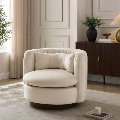Daisy Round Accent Chair - Ecru - DUSK