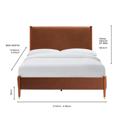 Dallas Bed Frame - Faux Leather Tan - DUSK