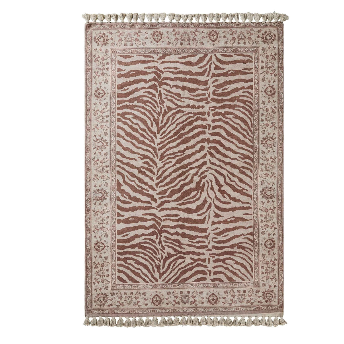Danika Traditional Border Zebra Print Rug - Multi - DUSK