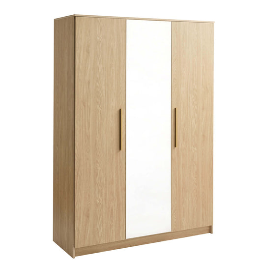 Darcey 3 Door Wardrobe - Light Wood - DUSK
