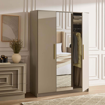 Darcey 3 Door Wardrobe - Taupe - DUSK