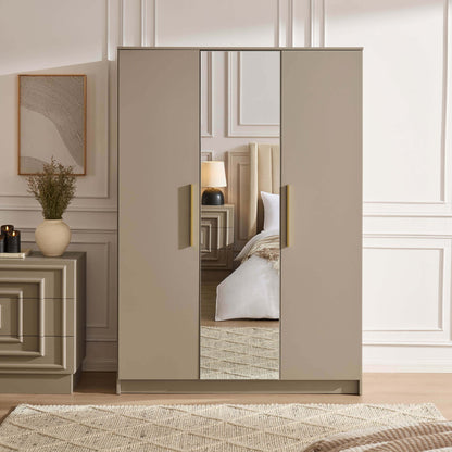 Darcey 3 Door Wardrobe - Taupe - DUSK
