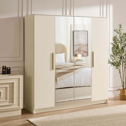 Darcey 4 Door Wardrobe - Cream - DUSK