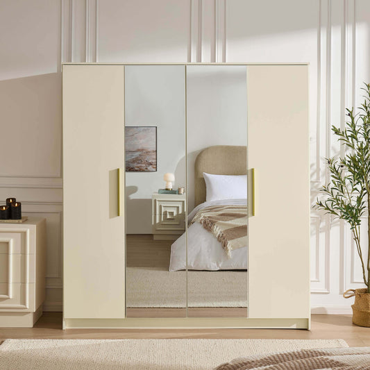 Darcey 4 Door Wardrobe - Cream - DUSK
