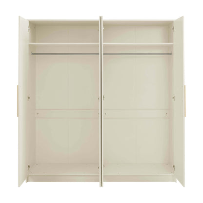 Darcey 4 Door Wardrobe - Cream - DUSK