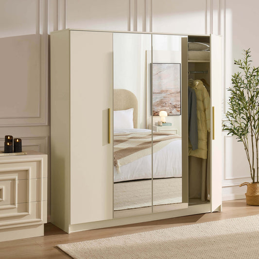 Darcey 4 Door Wardrobe - Cream - DUSK