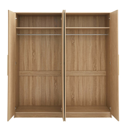 Darcey 4 Door Wardrobe - Light Wood - DUSK
