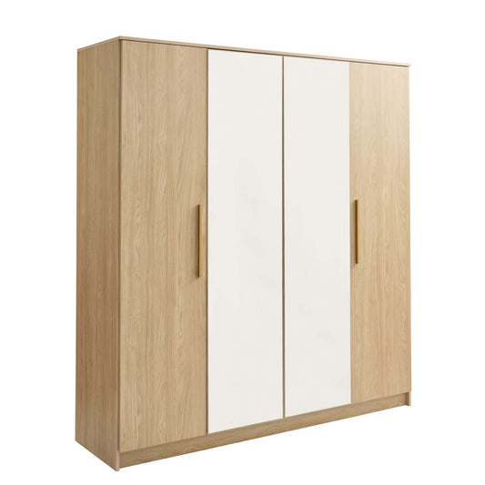 Darcey 4 Door Wardrobe - Light Wood - DUSK