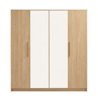 Darcey 4 Door Wardrobe - Light Wood - DUSK