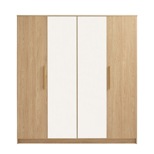 Darcey 4 Door Wardrobe - Light Wood - DUSK