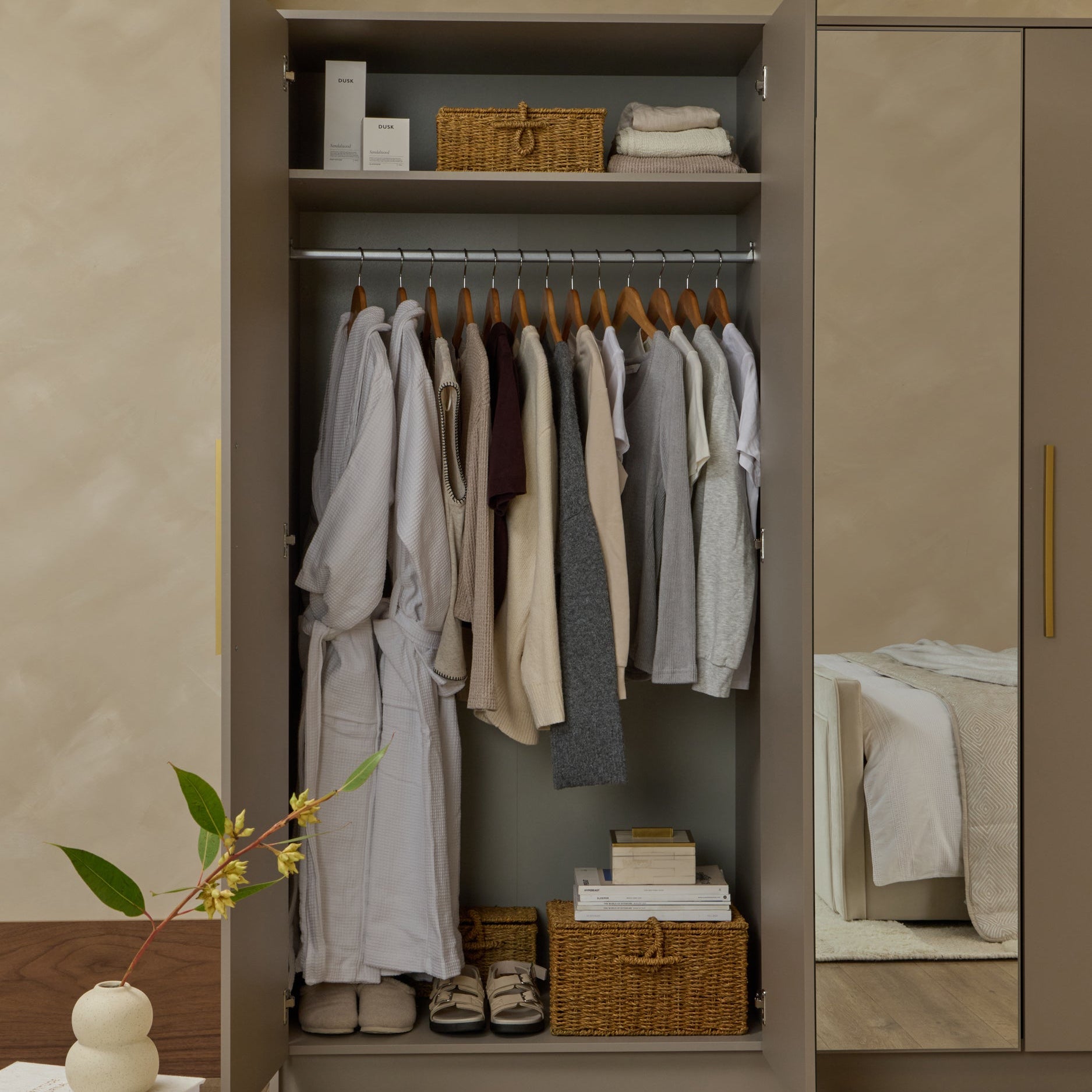 Darcey 4 Door Wardrobe - Taupe - DUSK