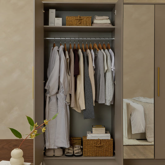 Darcey 4 Door Wardrobe - Taupe - DUSK