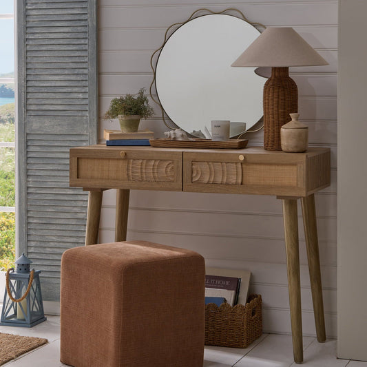 Delilah Pouffe - Chenille Caramel - DUSK