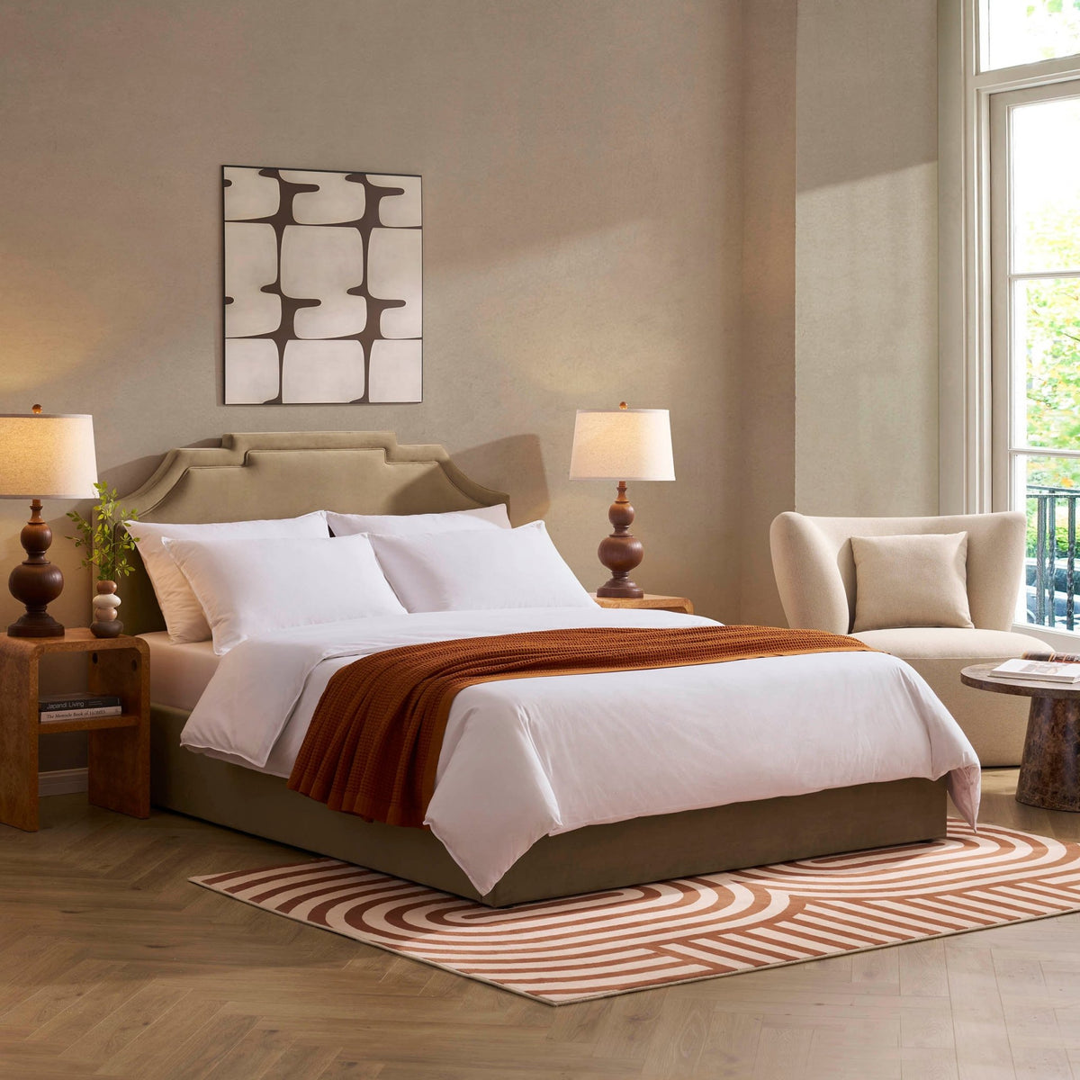Delphi Ottoman Storage Bed - Latte - DUSK
