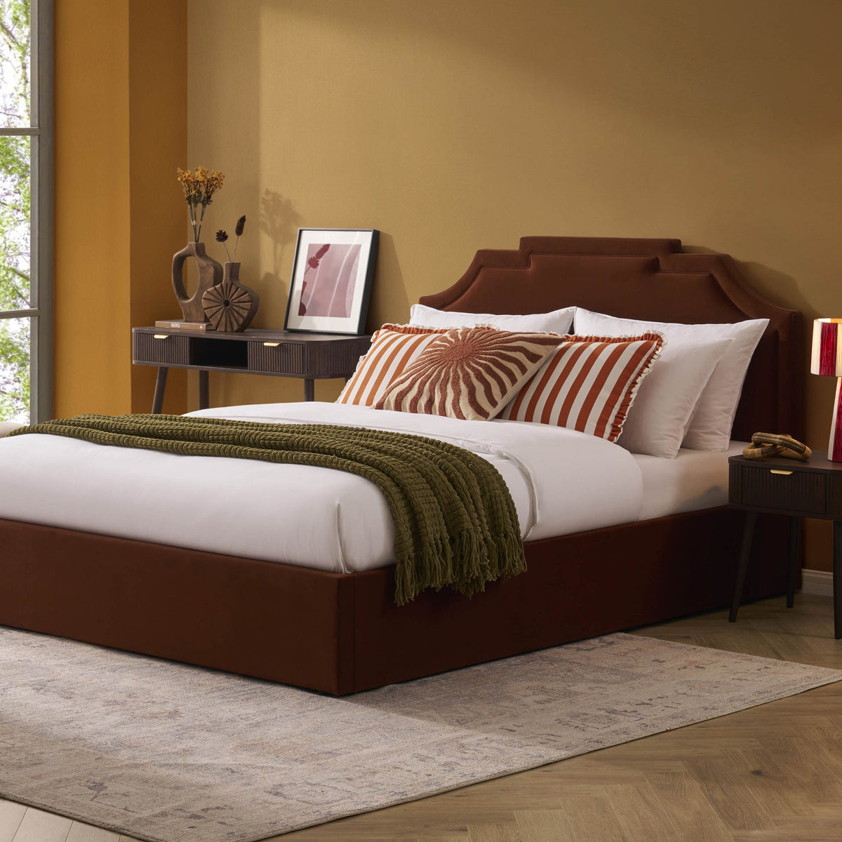 Delphi Ottoman Storage Bed - Terracotta - DUSK