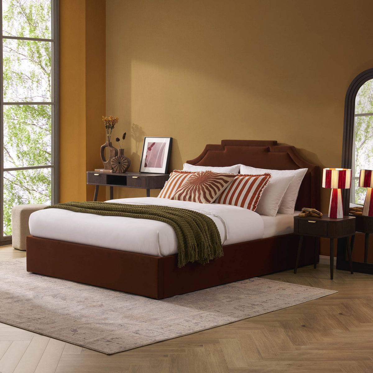 Delphi Ottoman Storage Bed - Terracotta - DUSK