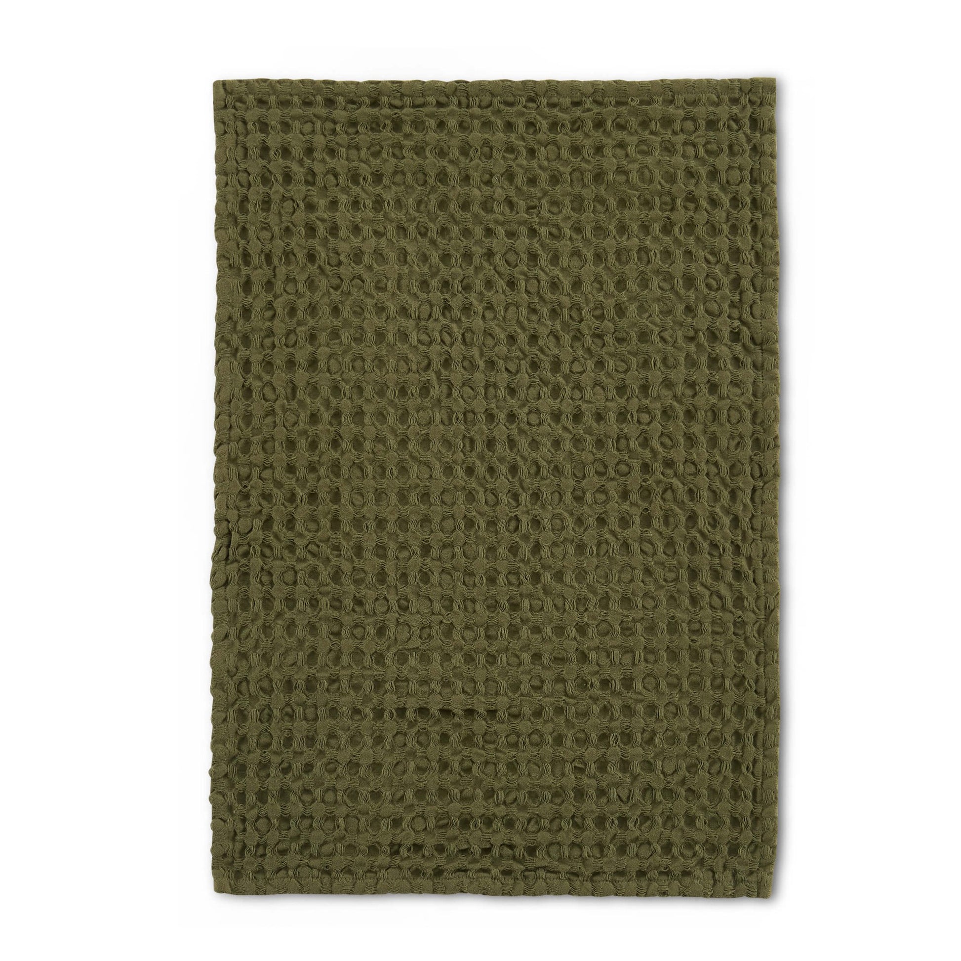 Delphine Waffle Set of 3 Tea Towels - Olive Green - DUSK