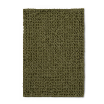 Delphine Waffle Set of 3 Tea Towels - Olive Green - DUSK