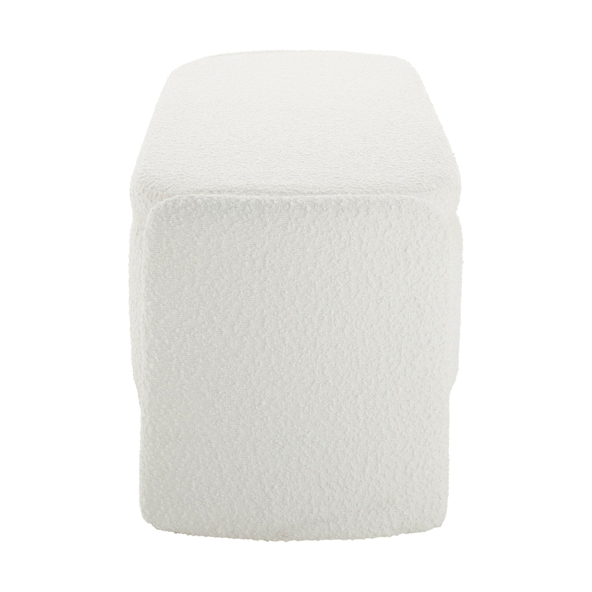 Didsbury Boucle Curved Storage Bench - Off White - DUSK