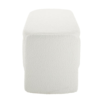 Didsbury Boucle Curved Storage Bench - Off White - DUSK