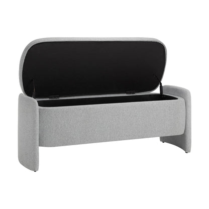 Didsbury Curved Storage Bench - Light Grey - DUSK