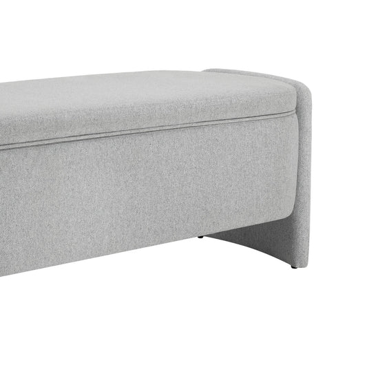 Didsbury Curved Storage Bench - Light Grey - DUSK