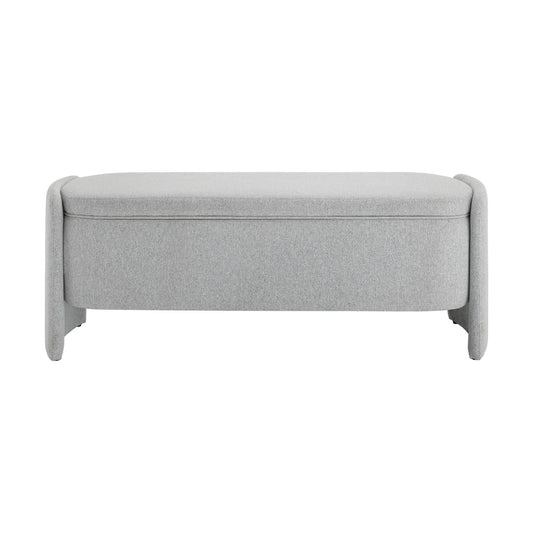 Didsbury Curved Storage Bench - Light Grey - DUSK