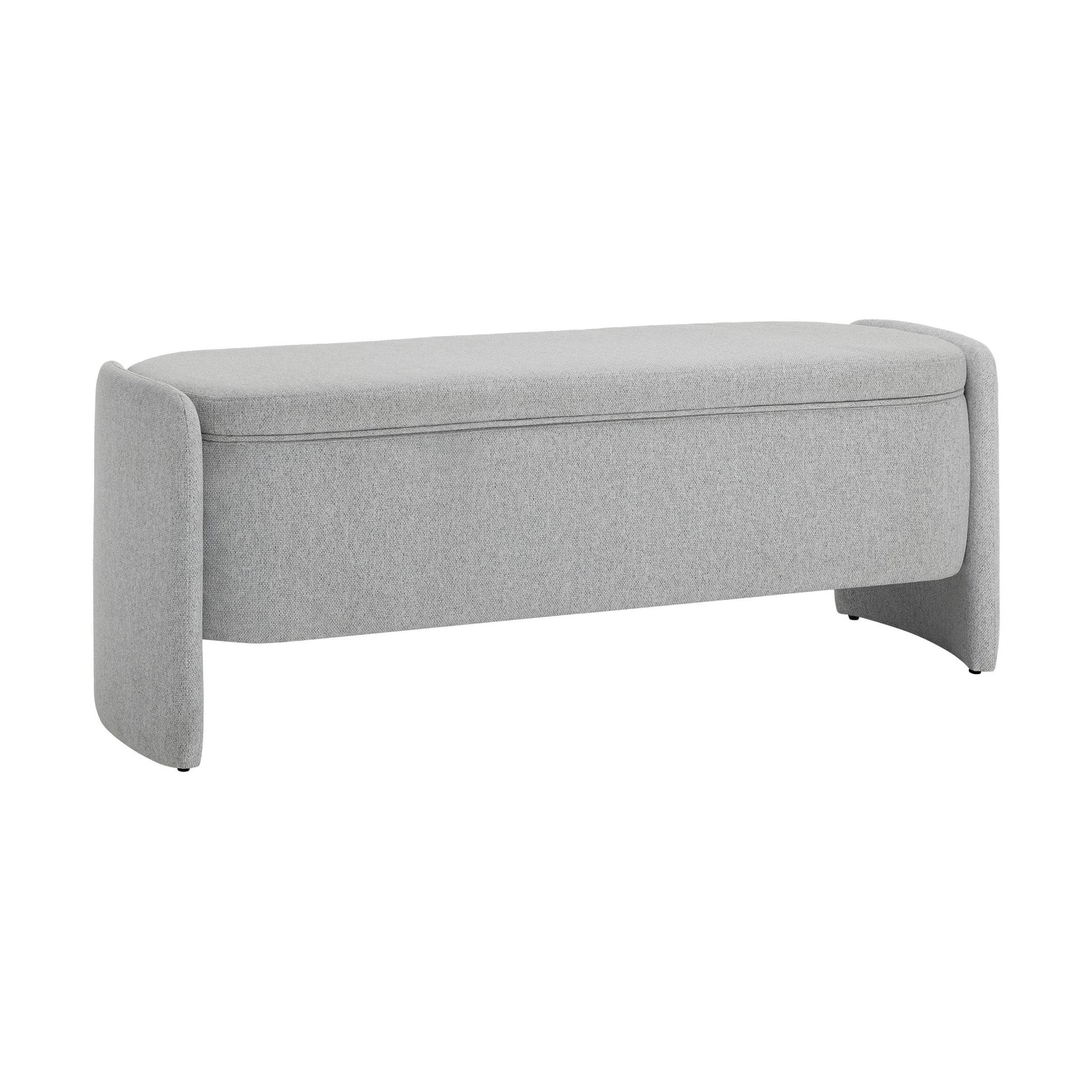 Didsbury Curved Storage Bench - Light Grey - DUSK