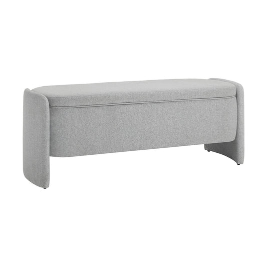 Didsbury Curved Storage Bench - Light Grey - DUSK