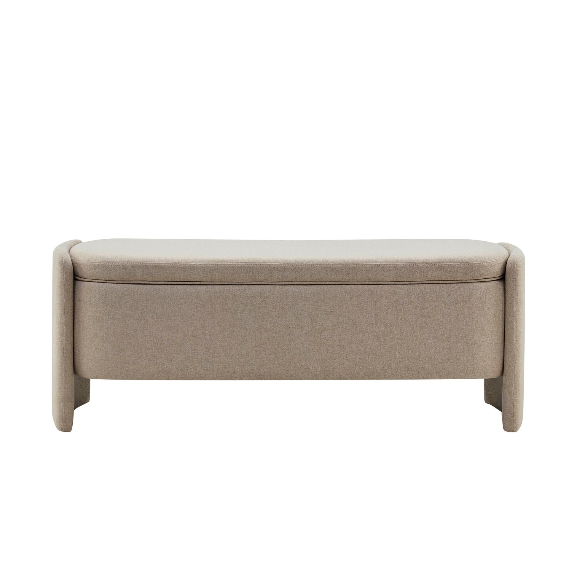 Didsbury Curved Storage Bench - Oatmeal - DUSK
