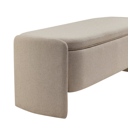 Didsbury Curved Storage Bench - Oatmeal - DUSK