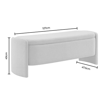 Didsbury Curved Storage Bench - Oatmeal - DUSK