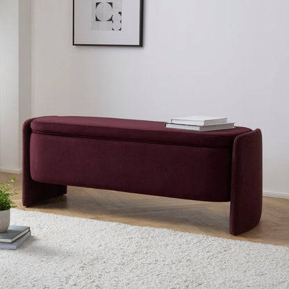 Didsbury Curved Storage Bench - Plum - DUSK