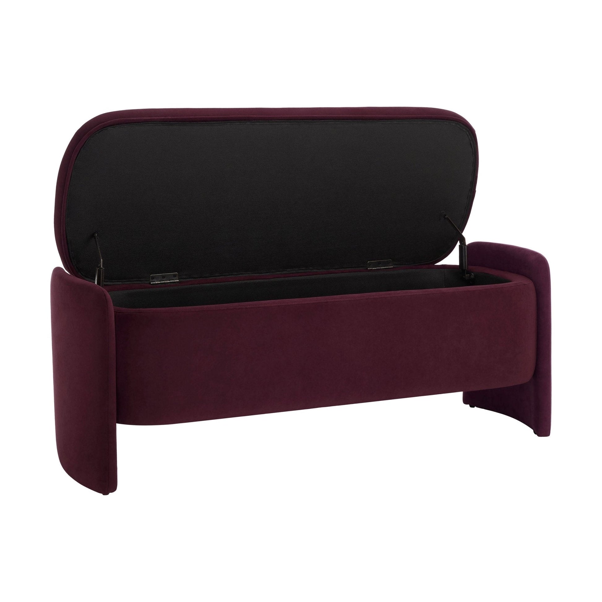 Didsbury Curved Storage Bench - Plum - DUSK