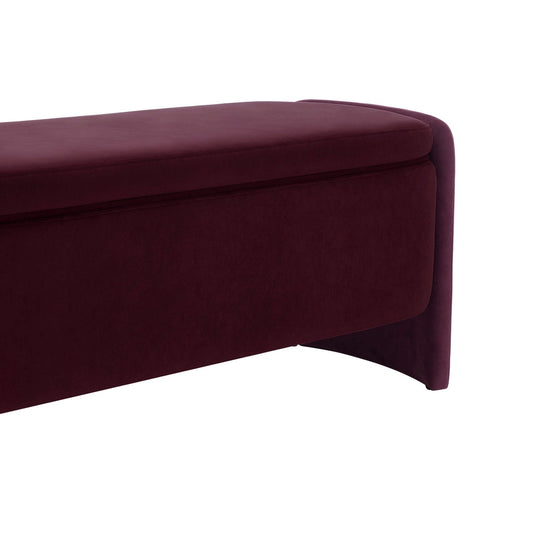 Didsbury Curved Storage Bench - Plum - DUSK