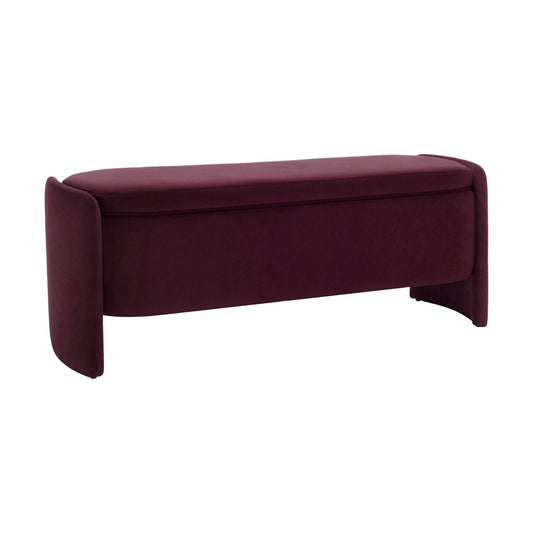 Didsbury Curved Storage Bench - Plum - DUSK