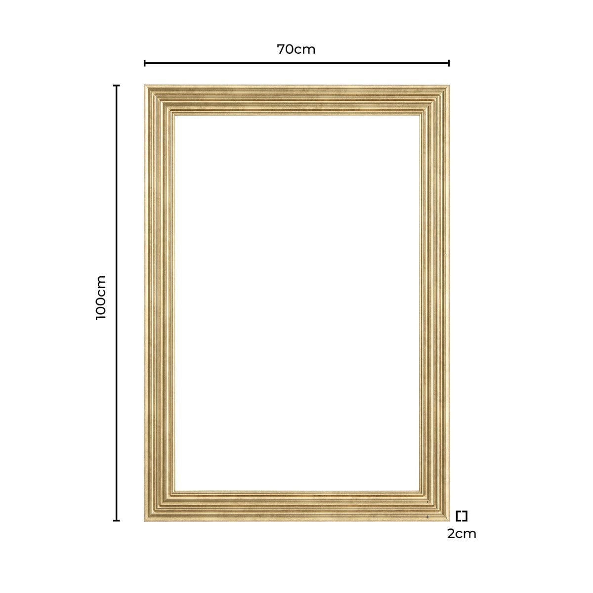 Dionne Traditional Rectangle 70x100cm Mirror - Antique Brass - DUSK
