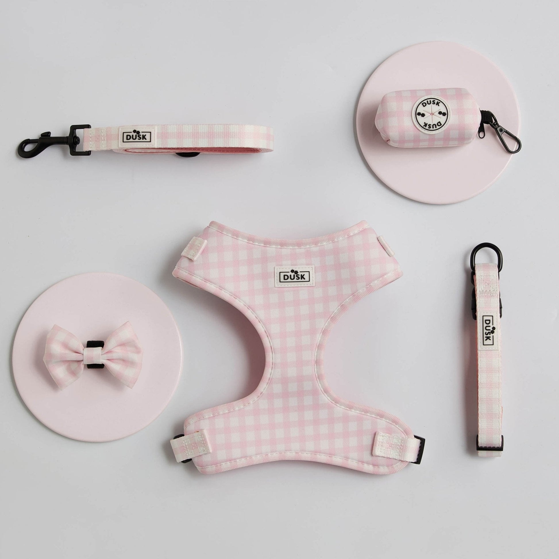Dog Harness, Lead, Collar Set - Size Small - Pink - DUSK
