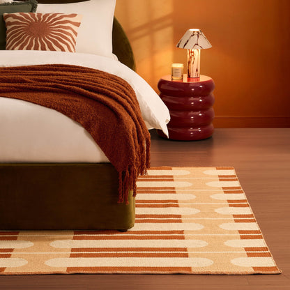 Dominic Contrast Geometric Rug - Orange - DUSK