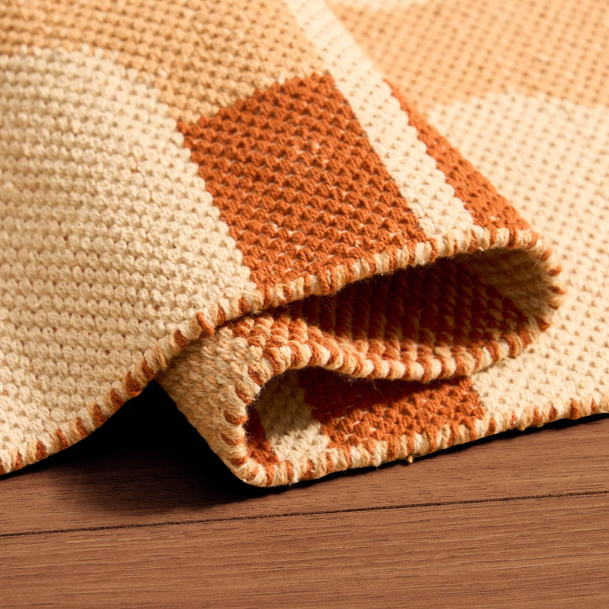 Dominic Contrast Geometric Rug - Orange - DUSK