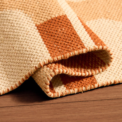 Dominic Contrast Geometric Rug - Orange - DUSK