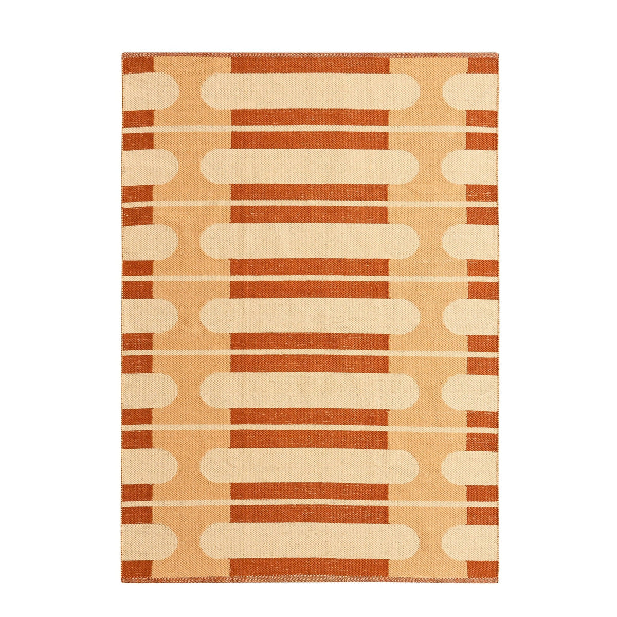 Dominic Contrast Geometric Rug - Orange - DUSK