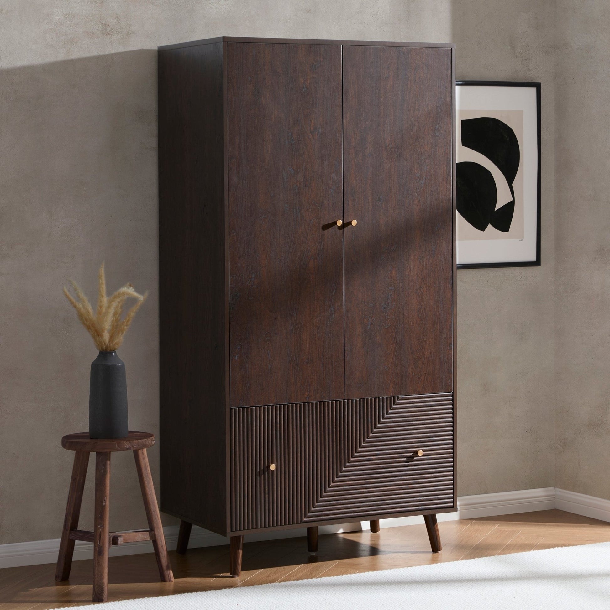 Dora 2 Door Wardrobe - Walnut - DUSK