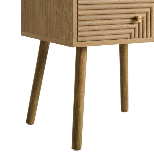 Dora 2 Drawer Nightstand - Light Wood - DUSK