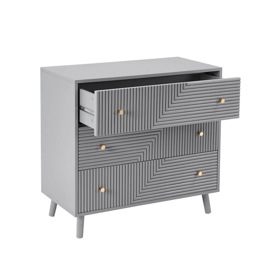 Dora 3 Drawer Chest - Light Grey - DUSK