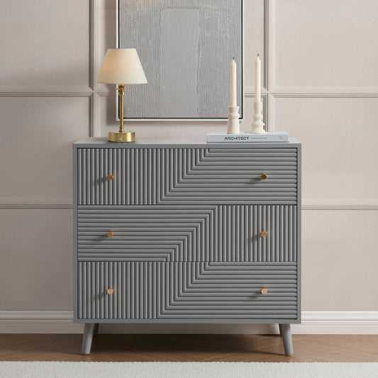 Dora 3 Drawer Chest - Light Grey - DUSK