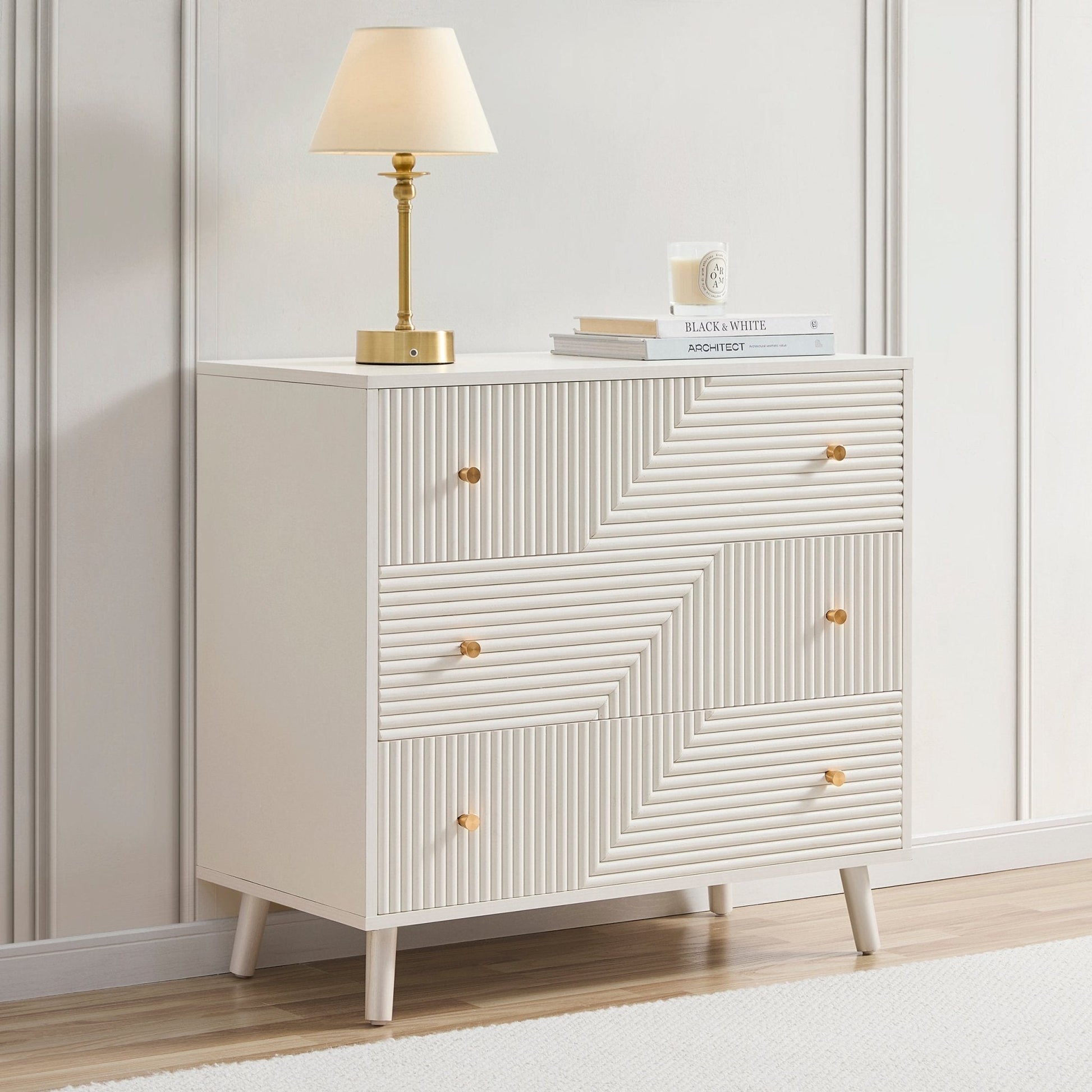 Dora 3 Drawer Chest - Warm White - DUSK